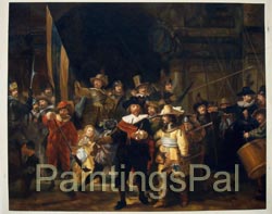 Oil painting process of The Night Watch by Rembrandt van Rijn Step 3 / see more samples of our famous oil painting reproductions
