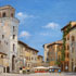 Oil painting from photograph #128 Italian Old Town Street/Building