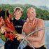 Portrait painting from photo sample #184 boating
