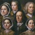 Oil painting reproductions #134 Heads of Six of Hogarth's Servants, 1750-5 by William Hogarth (1697-1764) and reproduced by PaintingsPal painter HK Wu