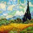 Oil painting reproduction samples #165 Wheat Field with Cypresses by Vincent Van Gogh and reproduced by PaintingsPal painter XD Wen