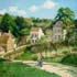 Reproduction oil painting examples #166 The Hermitage at Pontoise by Pissarro and reproduced by PaintingsPal painter LB Zhu