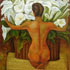 Oil painting reproductions #5 Nude with Calla Lilies by Diego Rivera reproduced by PaintingsPal painter LJH