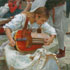 Portrait from photo sample #109 Girl Turning A traditional Musical Instrument
