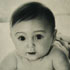 Custom portrait commissions sample #181 baby portrait from black and white photo