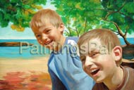 Custom oil portrait (background changed) by PaintingsPal artist