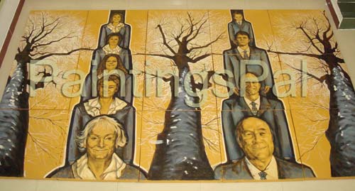 Family tree Oil Portrait Combined from 9 Different Photos of Family Members