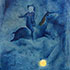 Oil Painting Replica sample #288 Mounting The Ebony Horse by Marc Chagall