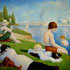 Oil painting reproduction #13 Bathers at Asnieres ('Une Baignade, Asnieres') 1884 by Seurat, Georges
