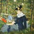 Oil painting reproductions #142 Jeune Fille dans un Jardin, 1880 by edouard Manet and reproduced by PaintingsPal painter LB Zhu