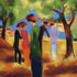 Oil painting reproductions #150 Lady in a Green Jacket, 1930 by by August Macke and reproduced by PaintingsPal artist ZLB