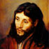 Oil painting reproduction #38 head of Christ by Rembrandt