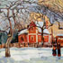 Reproduction oil painting #70 Chestnut trees at  Louveciennes by Camille Pissarro