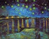 Starry Night over the Rhone by Van Gogh and hand reproduced by painter WXD